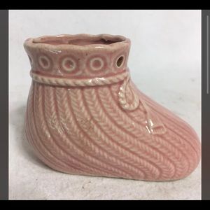 vintage PINK BABY SHOE Planter Japan flower pot